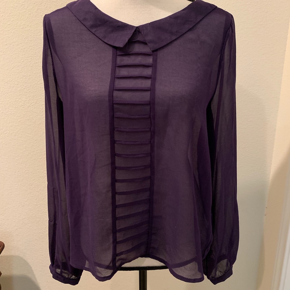 Shear purple blouse